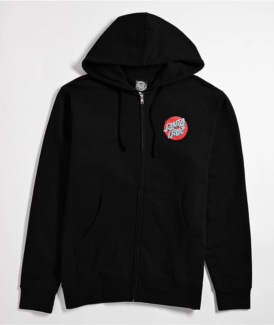 Santa Cruz Scrawl Dot Black Zip Hoodie Product Image