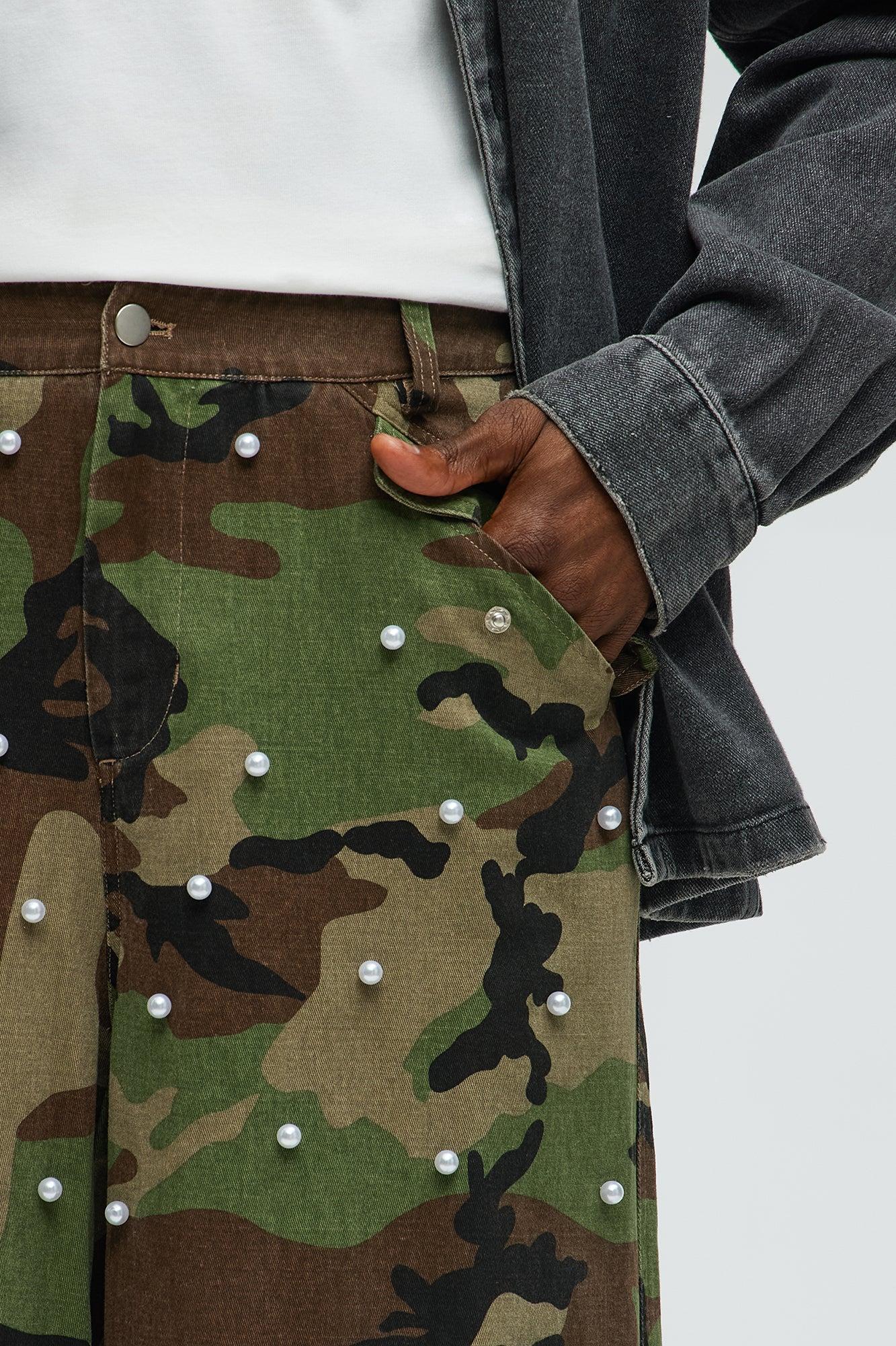 Pearl Wildin Camo Cargo Baggy Pants - Camouflage Product Image