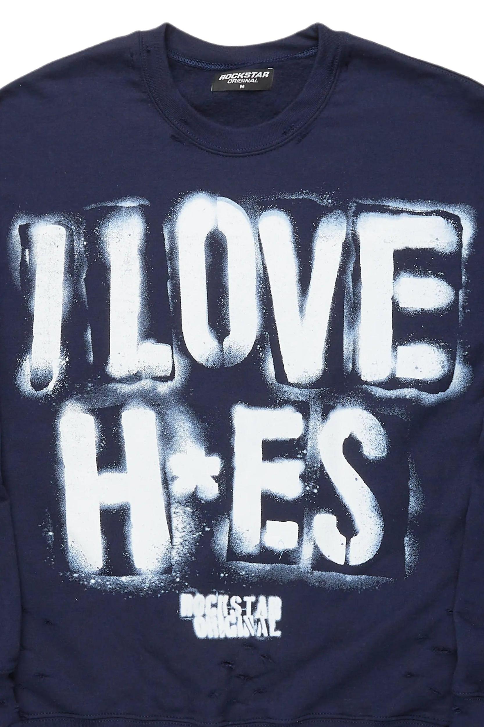 Banyan Navy/White Graphic Crewneck Male Product Image