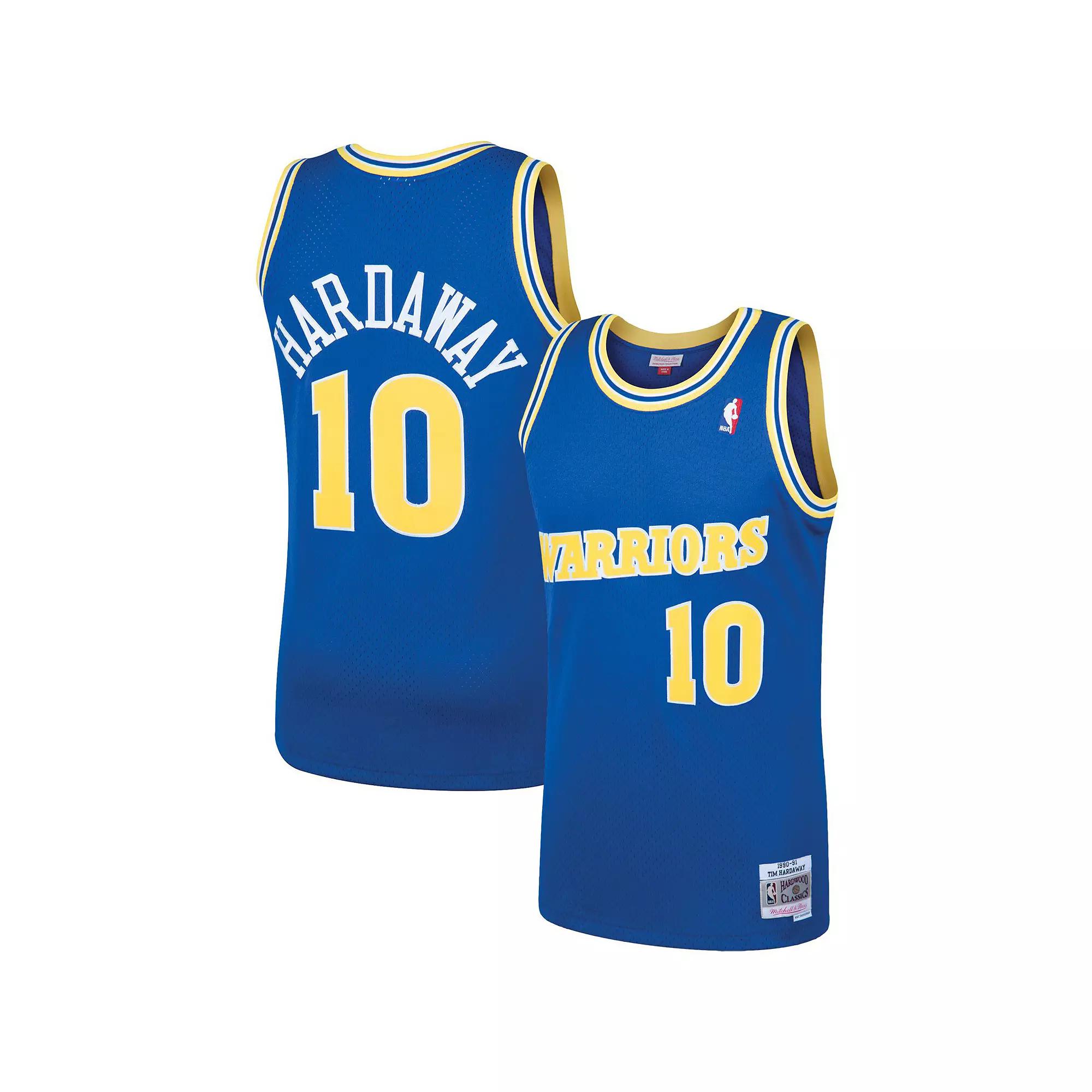 Mens Mitchell & Ness Tim Hardaway Royal Golden State Warriors Hardwood Classics Swingman Jersey Product Image