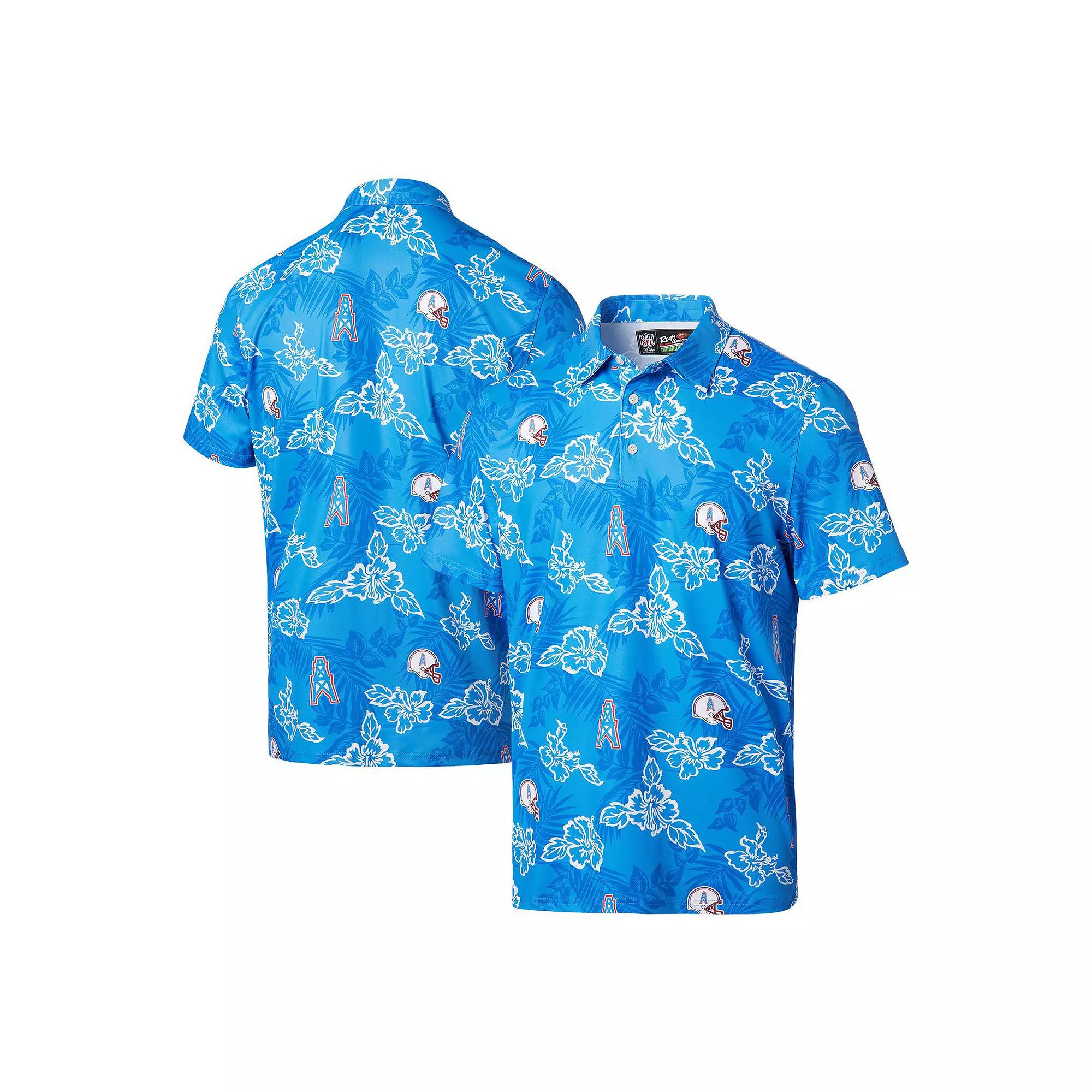 Men's Reyn Spooner Light Blue Houston Oilers Throwback Pua Performance Polo, Size: Medium, Nfl Light Product Image