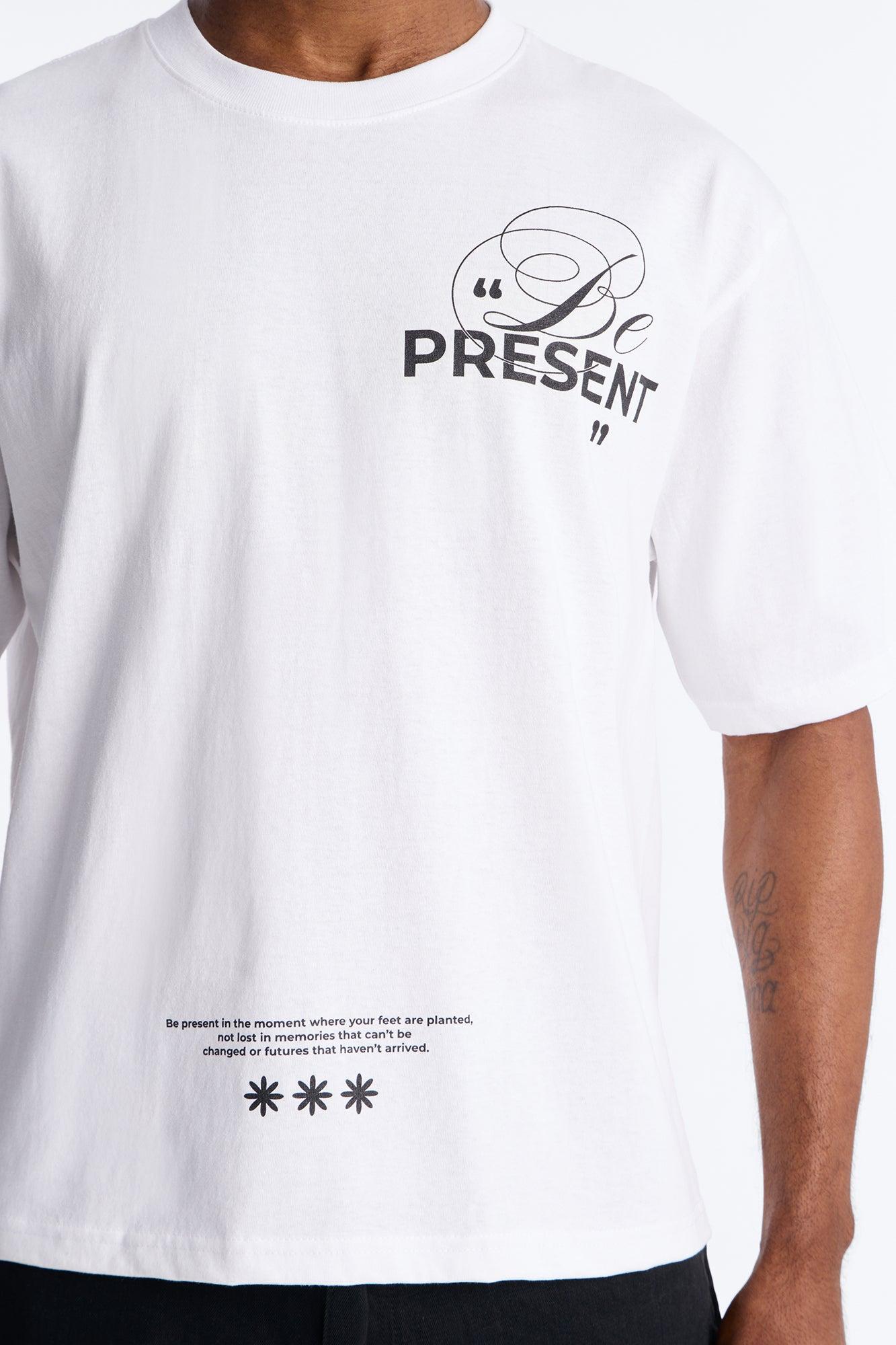 Be Present Boxy Short Sleeve Tee - White Male Product Image