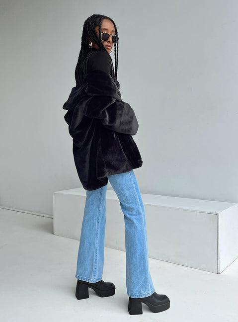 Dune Faux Fur Jacket Black Product Image