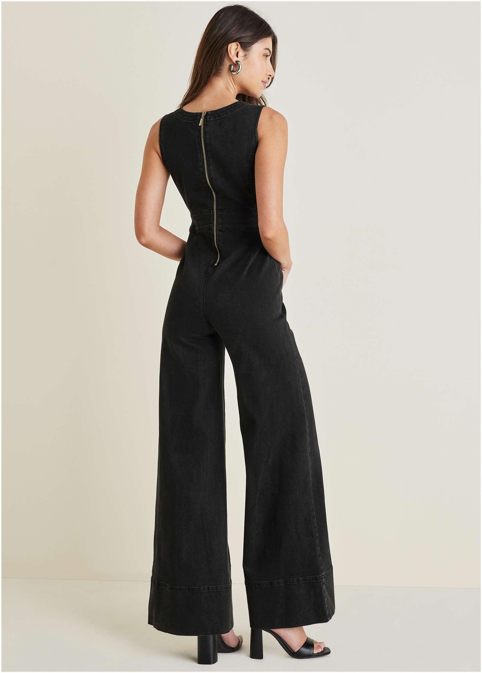 Stretch Denim Jumpsuit - Black Wash Product Image