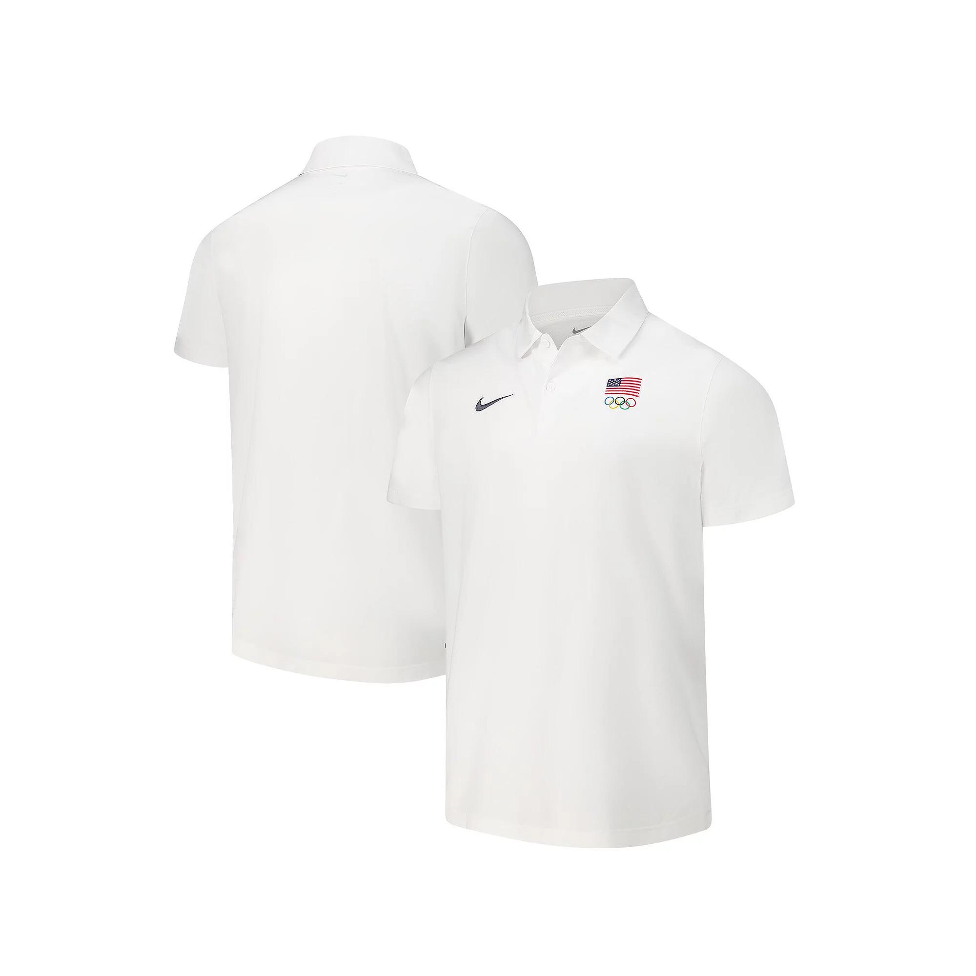 Men's Nike White Team USA Woven Performance Polo, Size: Medium, Usa White Product Image