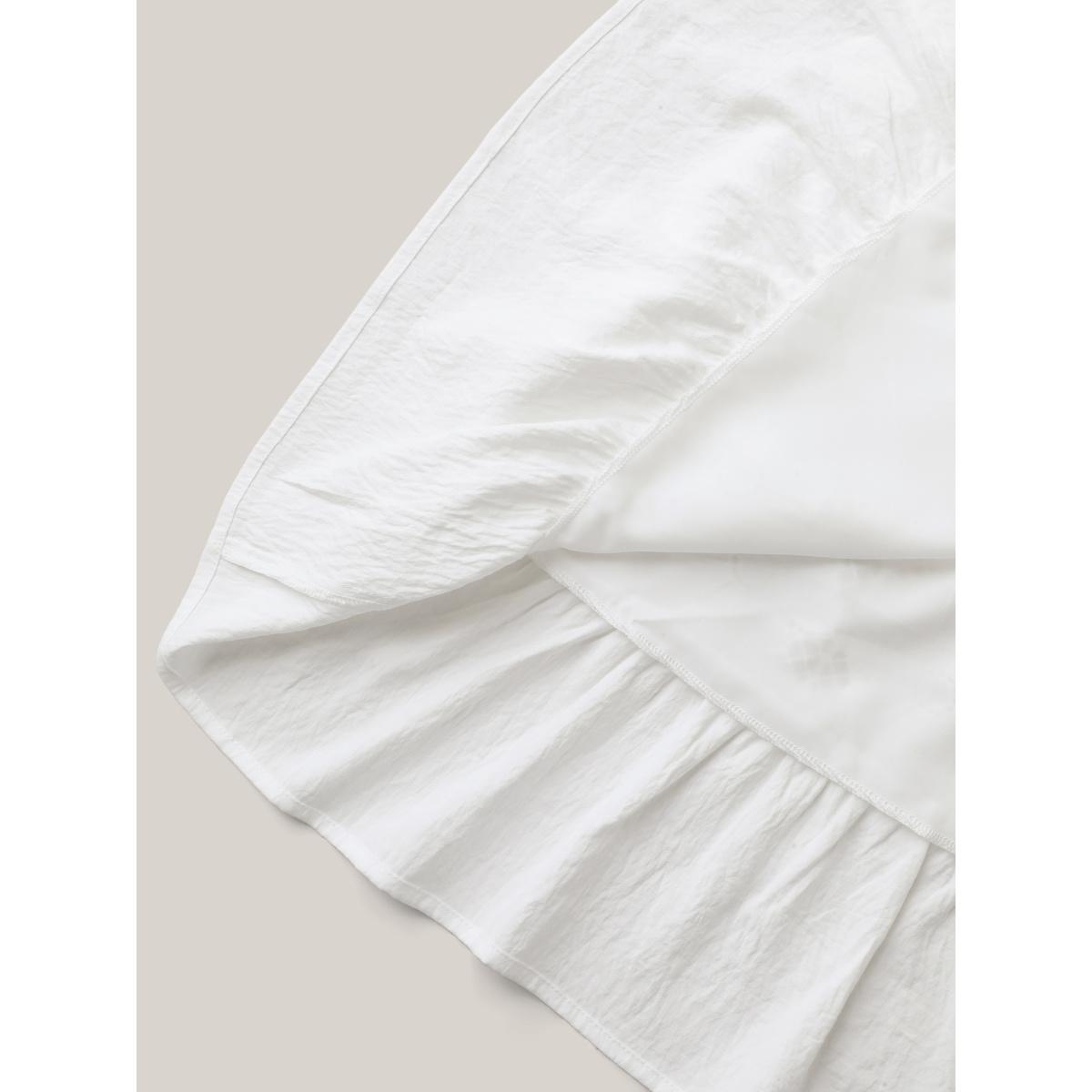 Plus Size Floral Textured Solid Tiered Hem Midi Dress Originalwhite Women Boho Flat collar with V-notch Sleeveless Curvy BloomChic 10/M Product Image