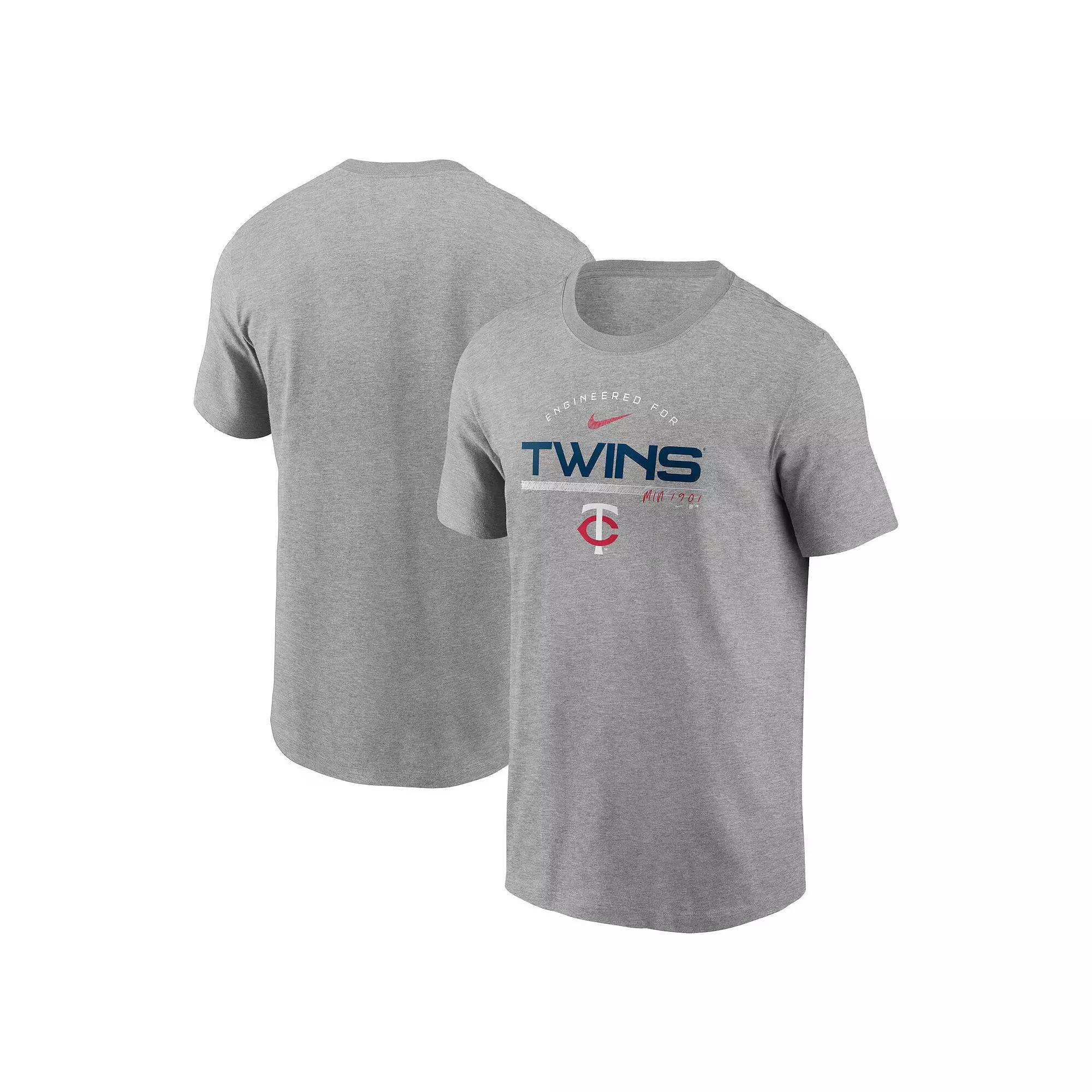 Men's Nike Heather Gray Minnesota Twins Team Engineered Performance T-Shirt,  Product Image