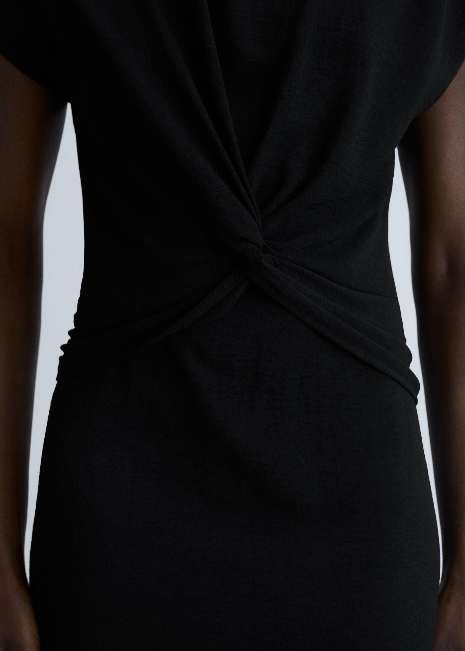 Midi-dress with knot detail - Women | MANGO USA Product Image