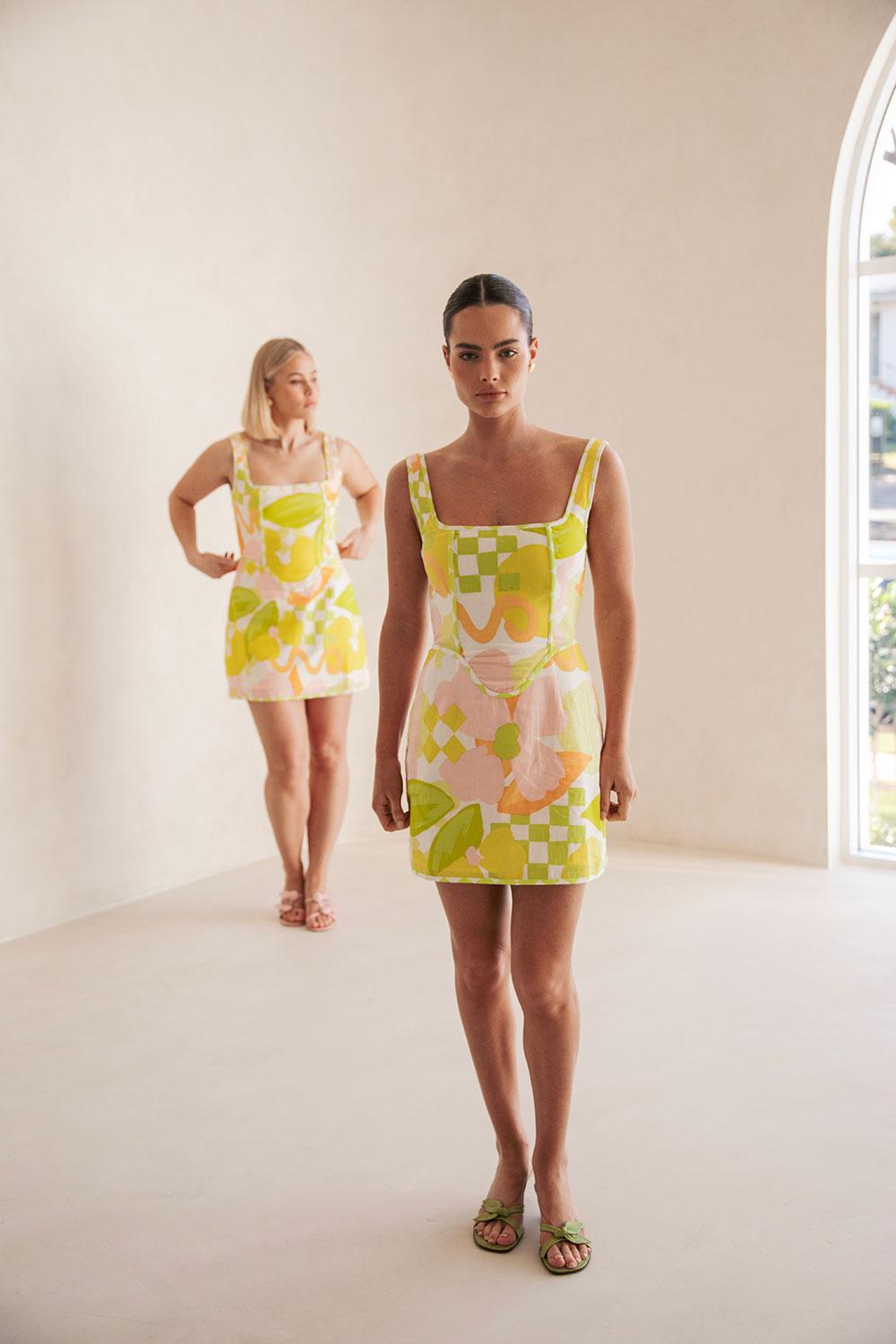 Tyler Dress - Checker Floral Product Image