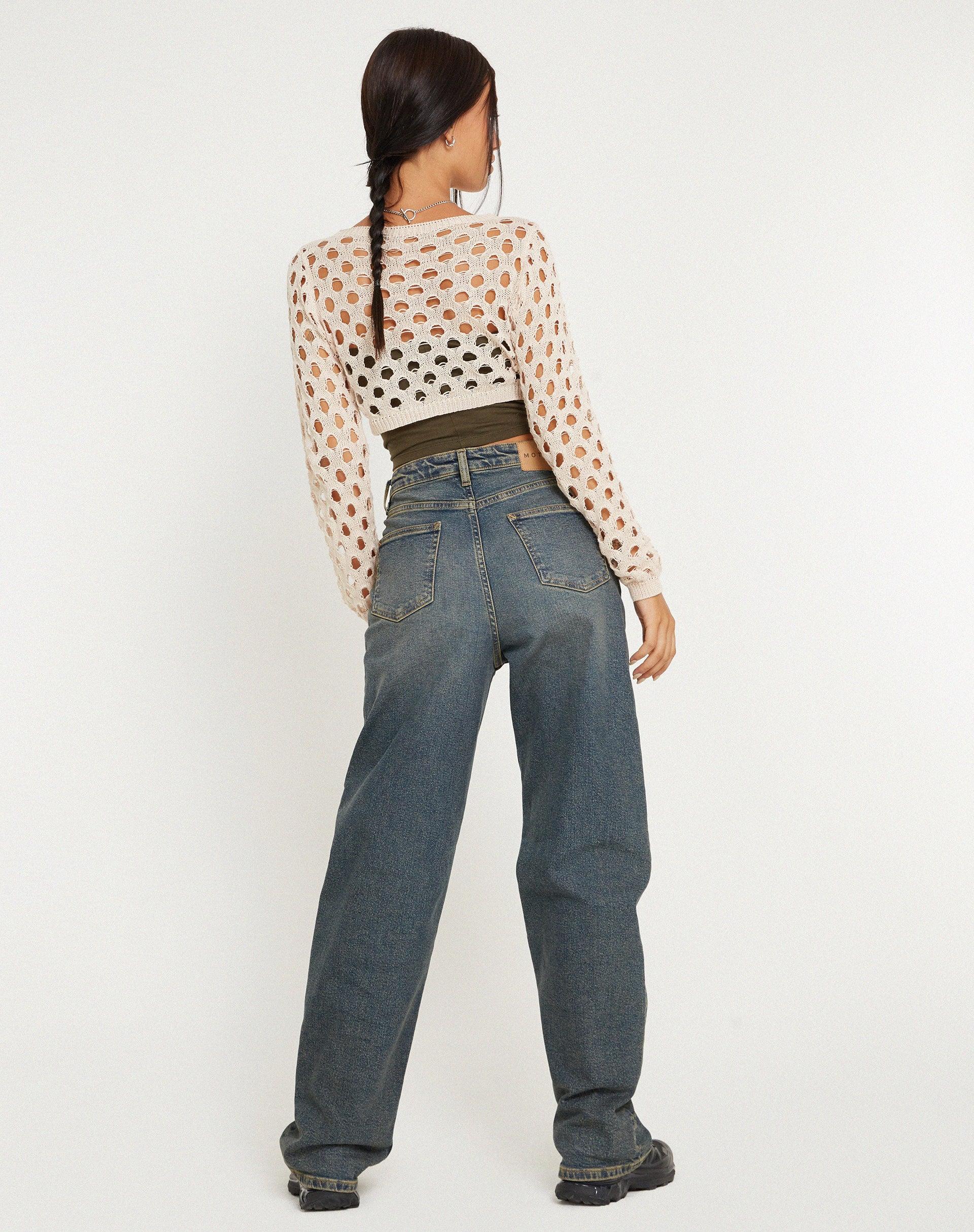 Kansaya Crop Top in Beige Product Image