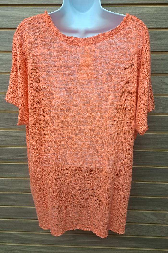 Coral short sleeved thin sweater Product Image