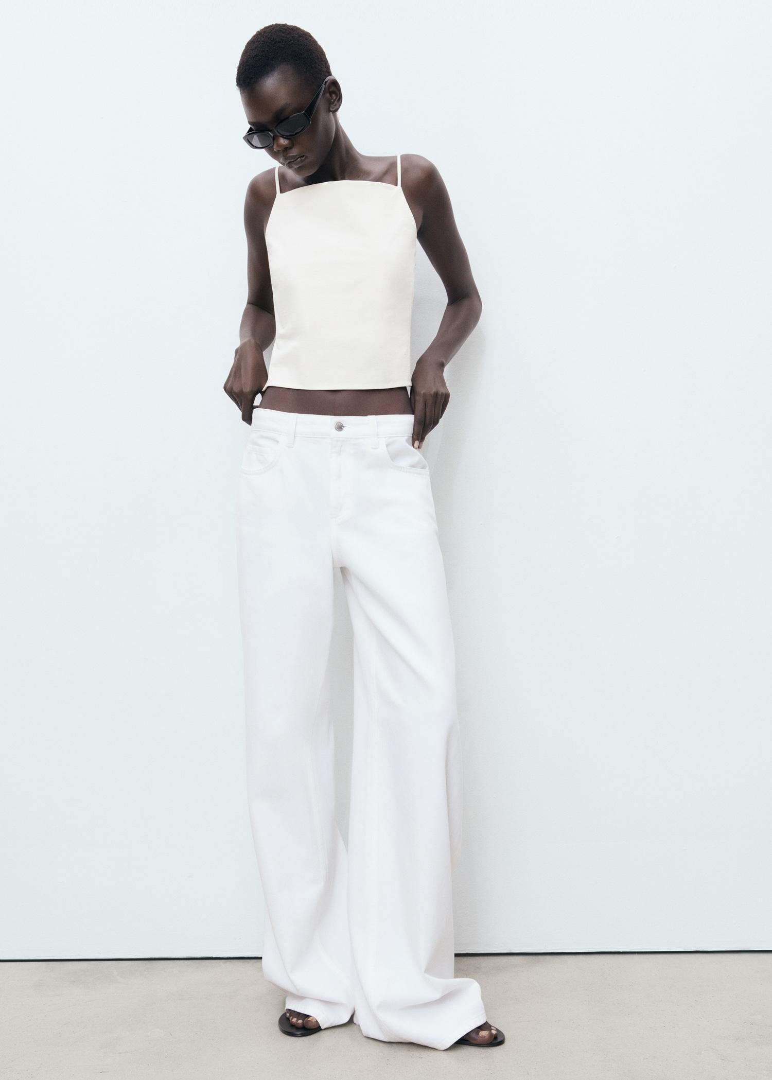 Low waist wide-leg jeans - Women | MANGO USA Product Image