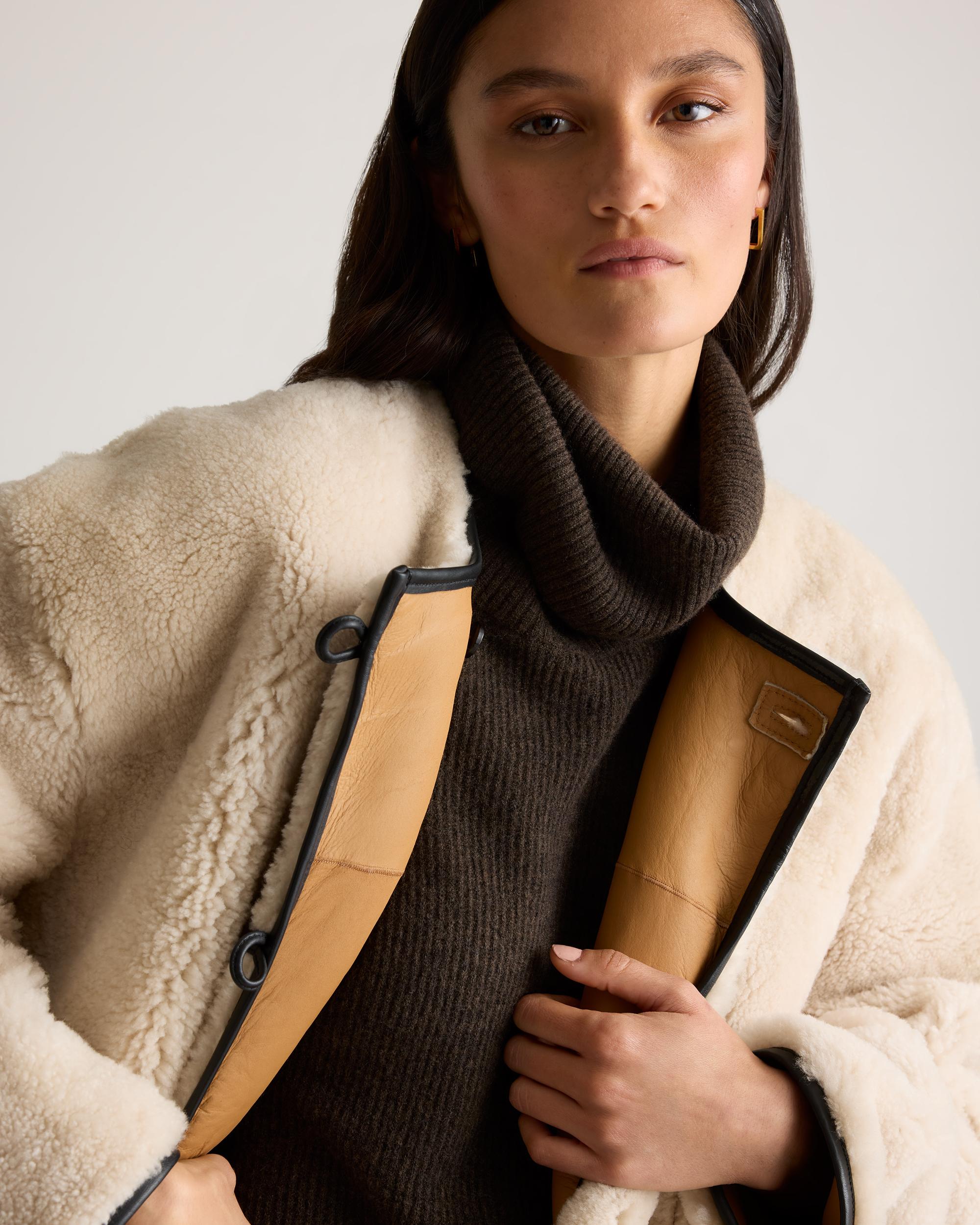 Quince | Women's 100% Shearling Duffle Jacket Size XS, Leather Product Image