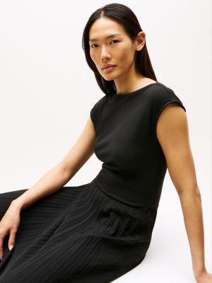 Fit-and-Flare Pleated Midi Dress Product Image