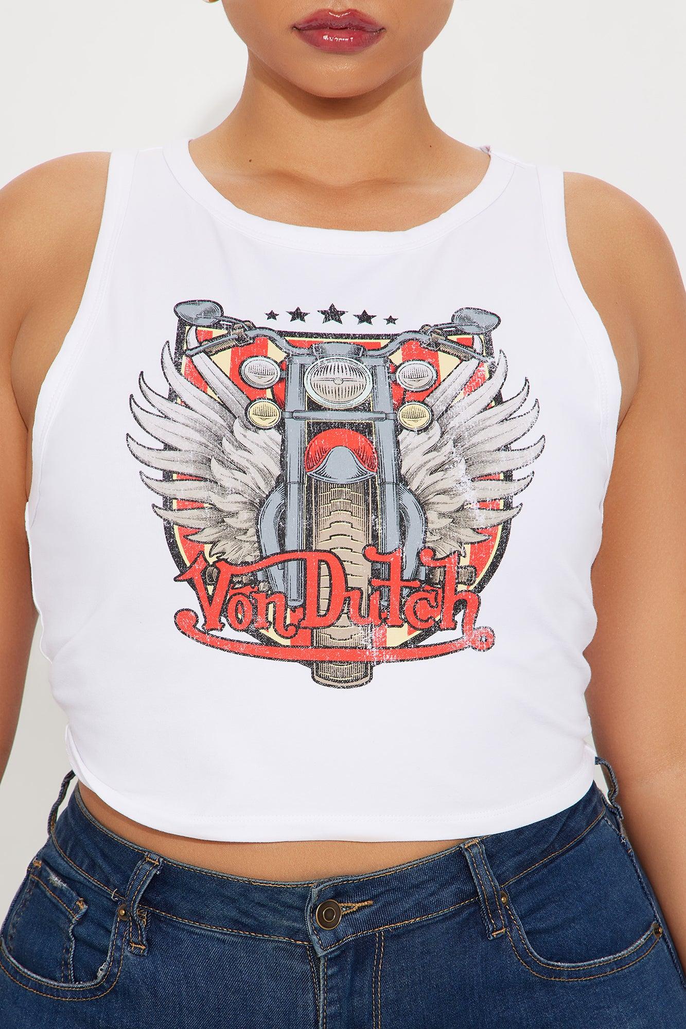 Von Dutch Bikers Crop Top - White Product Image