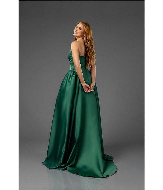 Terani Couture Sweetheart Neck Side Pleated Satin Ballgown Product Image