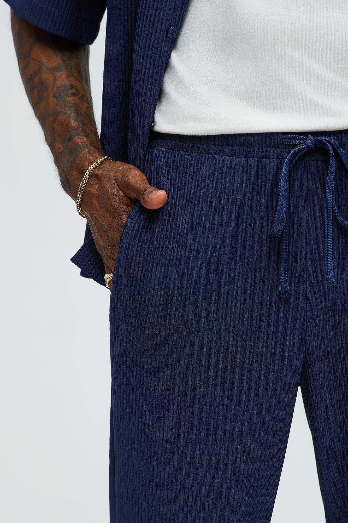 Show Up Slim Slit Pants - Navy Male Product Image