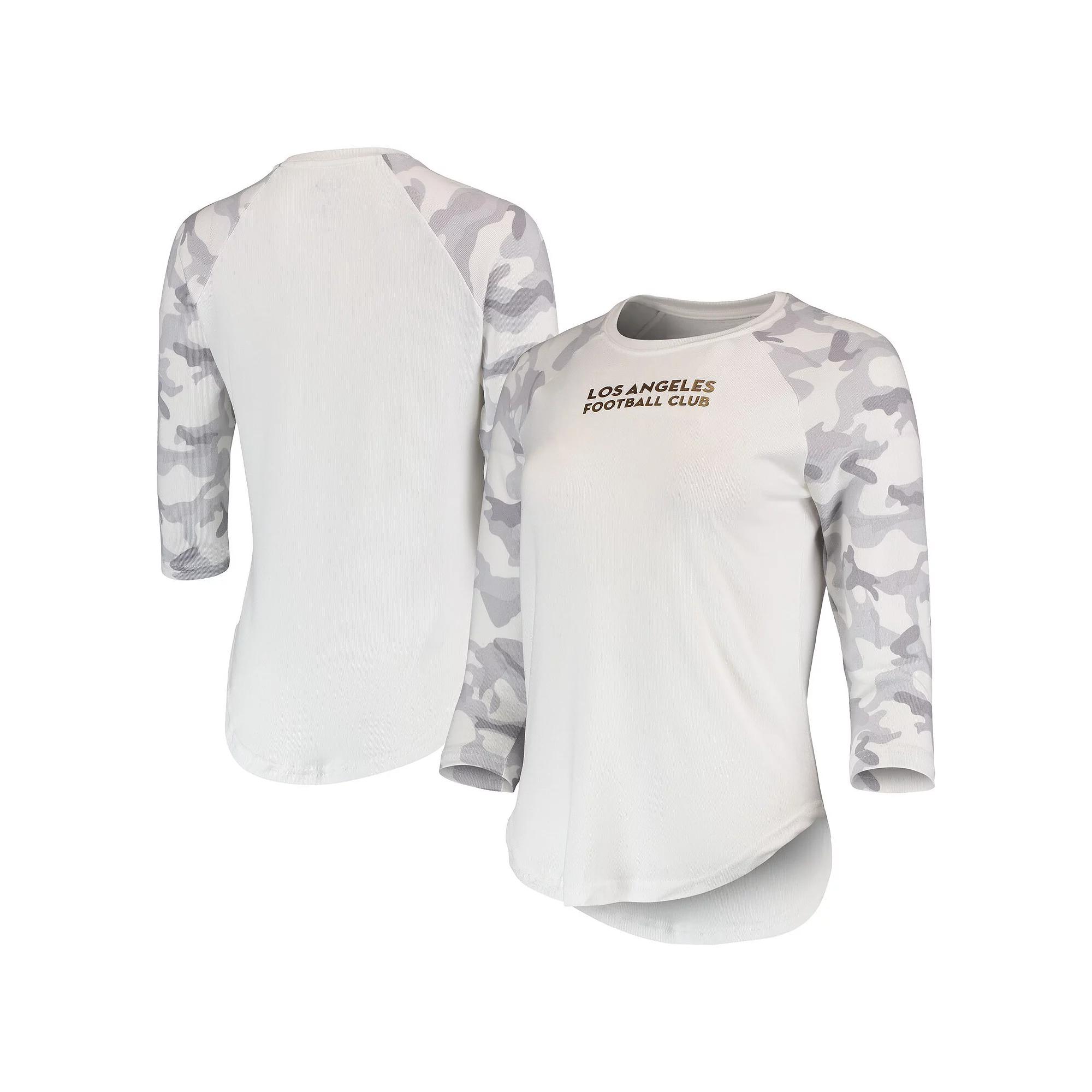 Women's Concepts Sport White/Gray LAFC Composite 3/4-Sleeve Raglan Top,  Product Image