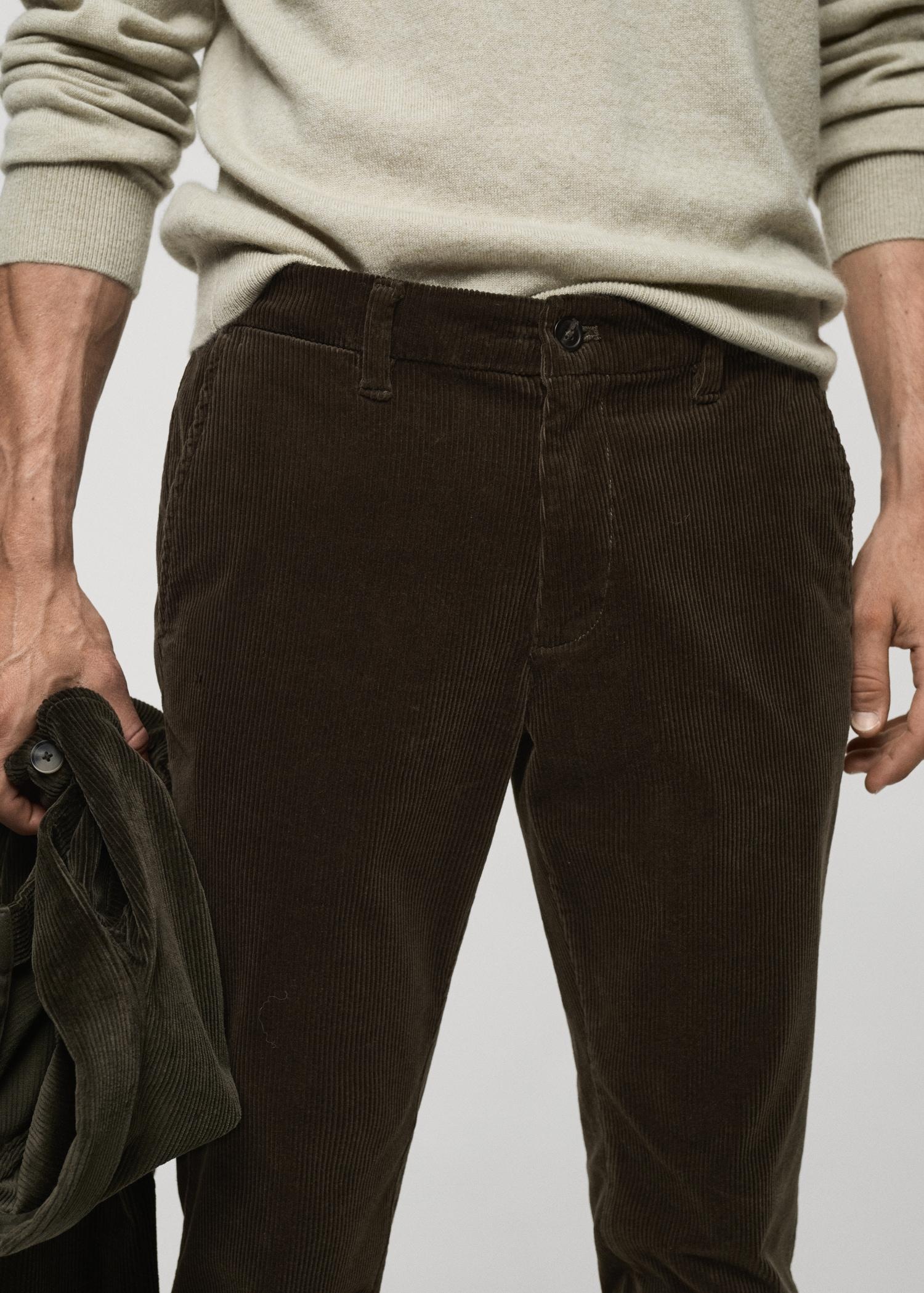 Corduroy slim-fit pants - Men | MANGO USA Product Image