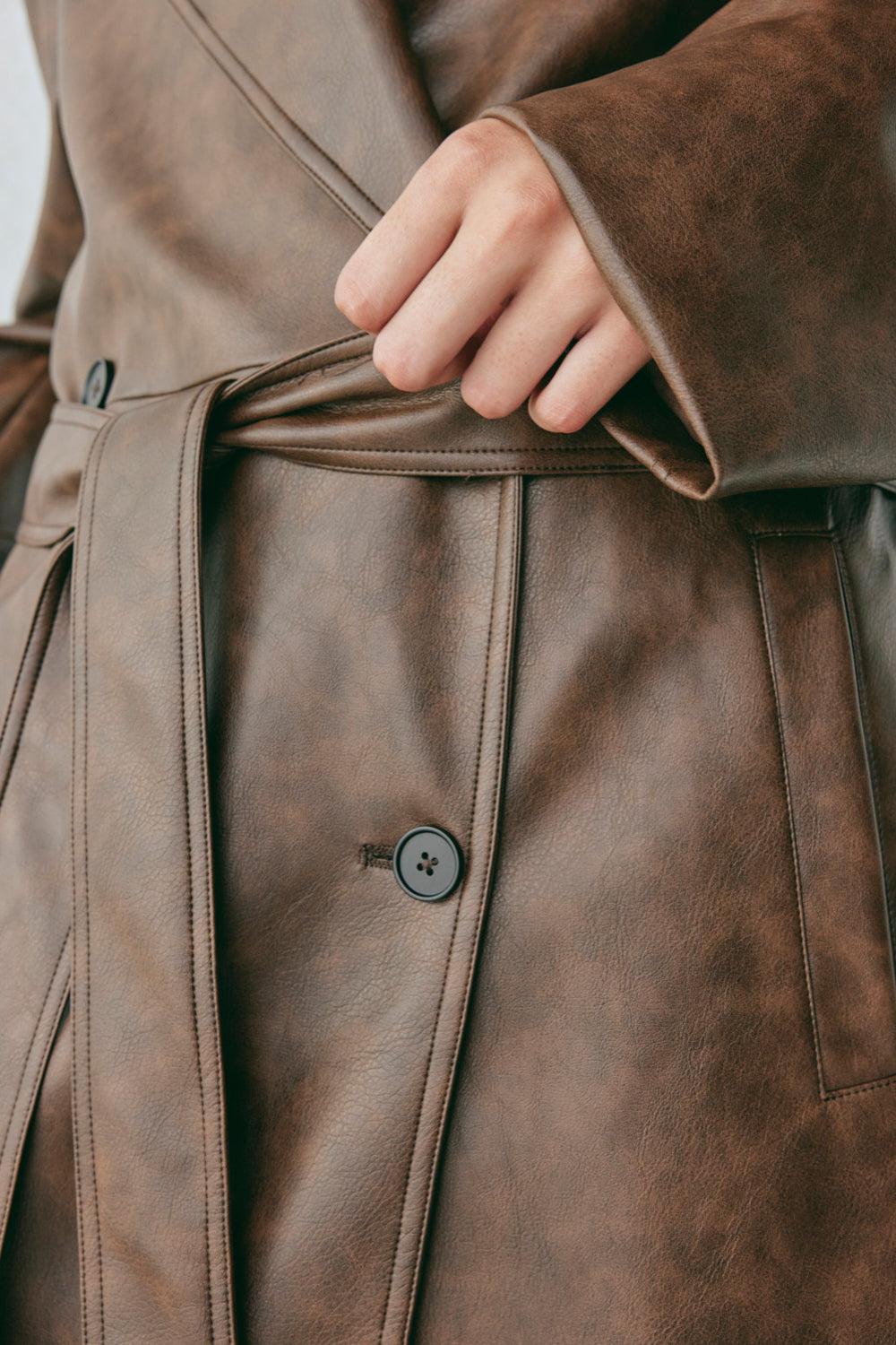 Zoa Trench Coat Coffee Product Image