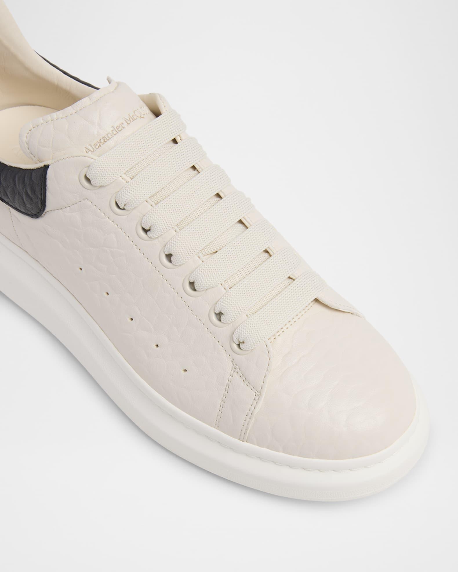 Men's Oversized Grainy Leather Low-Top Sneakers Product Image