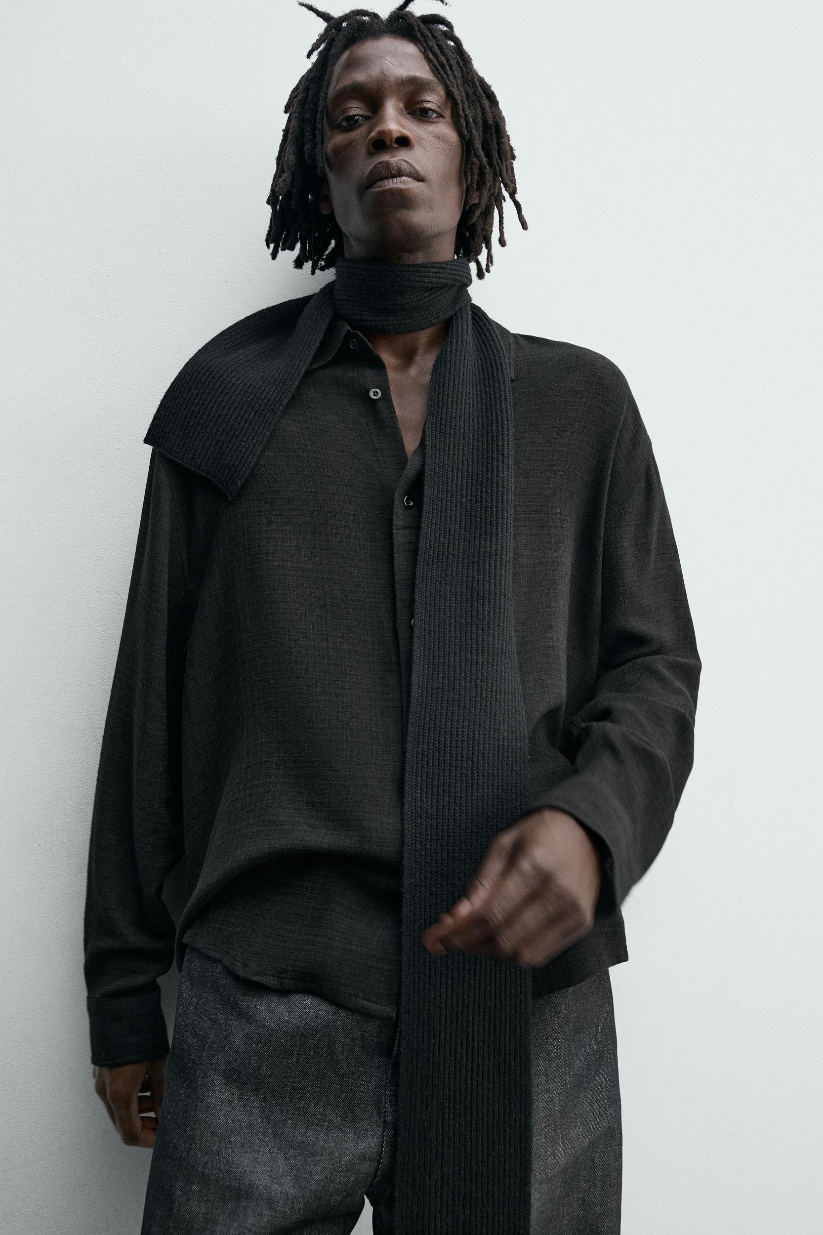 TEXTURED VISCOSE - COTTON SHIRT Product Image