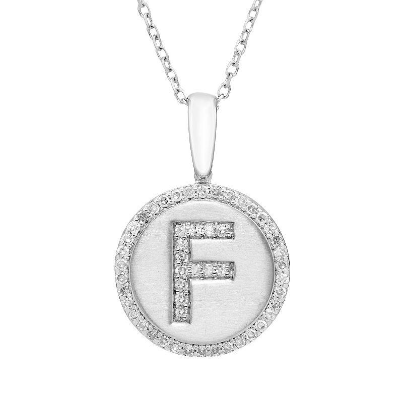 It's Personal Sterling Silver & Diamond Accent Initial Pendant Necklace, Women's, Size: 18" Product Image