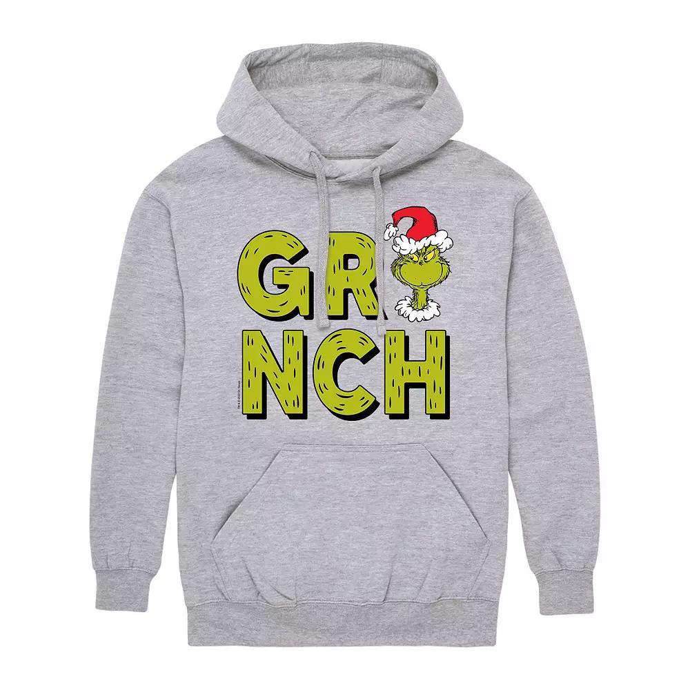 Men's Dr. Seuss Grinch Grinch Fur Letters Hoodie,  Product Image