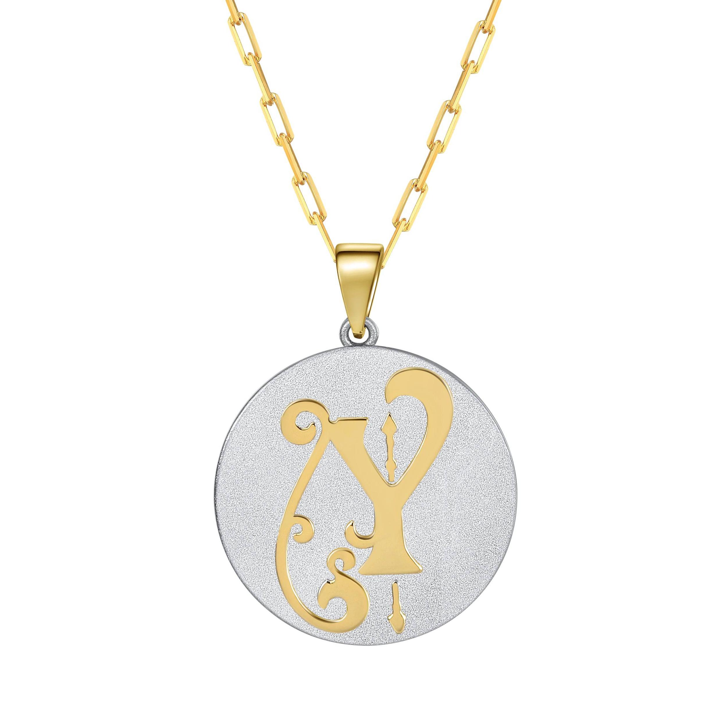 Saints & Saviors Fancy Initial Pendant Necklace A-Z Product Image
