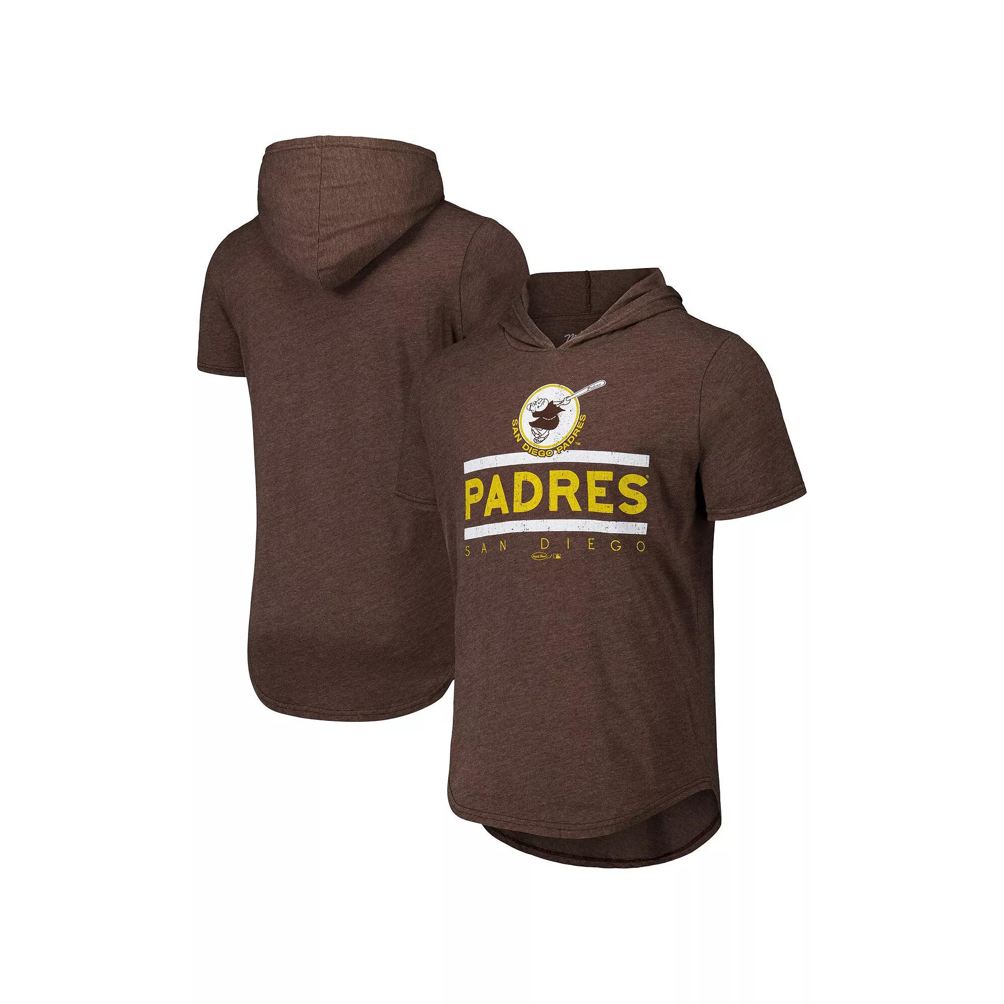 Men's Majestic Threads Brown San Diego Padres Tri-Blend Hoodie T-Shirt, Size: XL Product Image