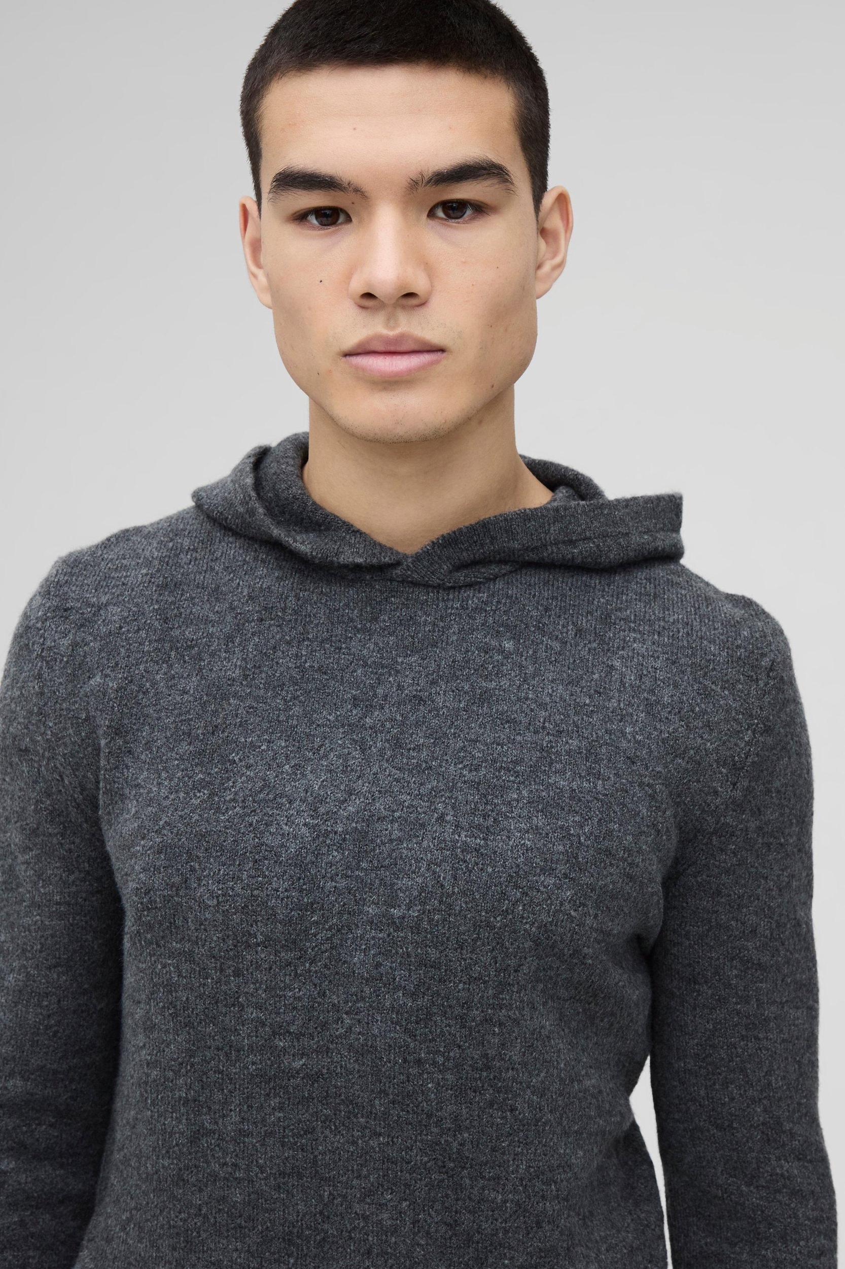 Regular Fit Brushed Knit Hoodie | boohooMAN USA Product Image