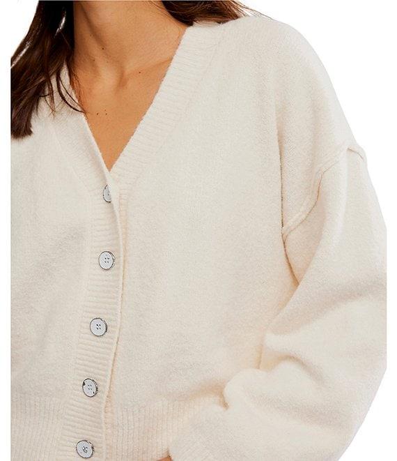 Free People Cool Of The Night V- Neck Long Sleeve Button Front Cardigan Product Image