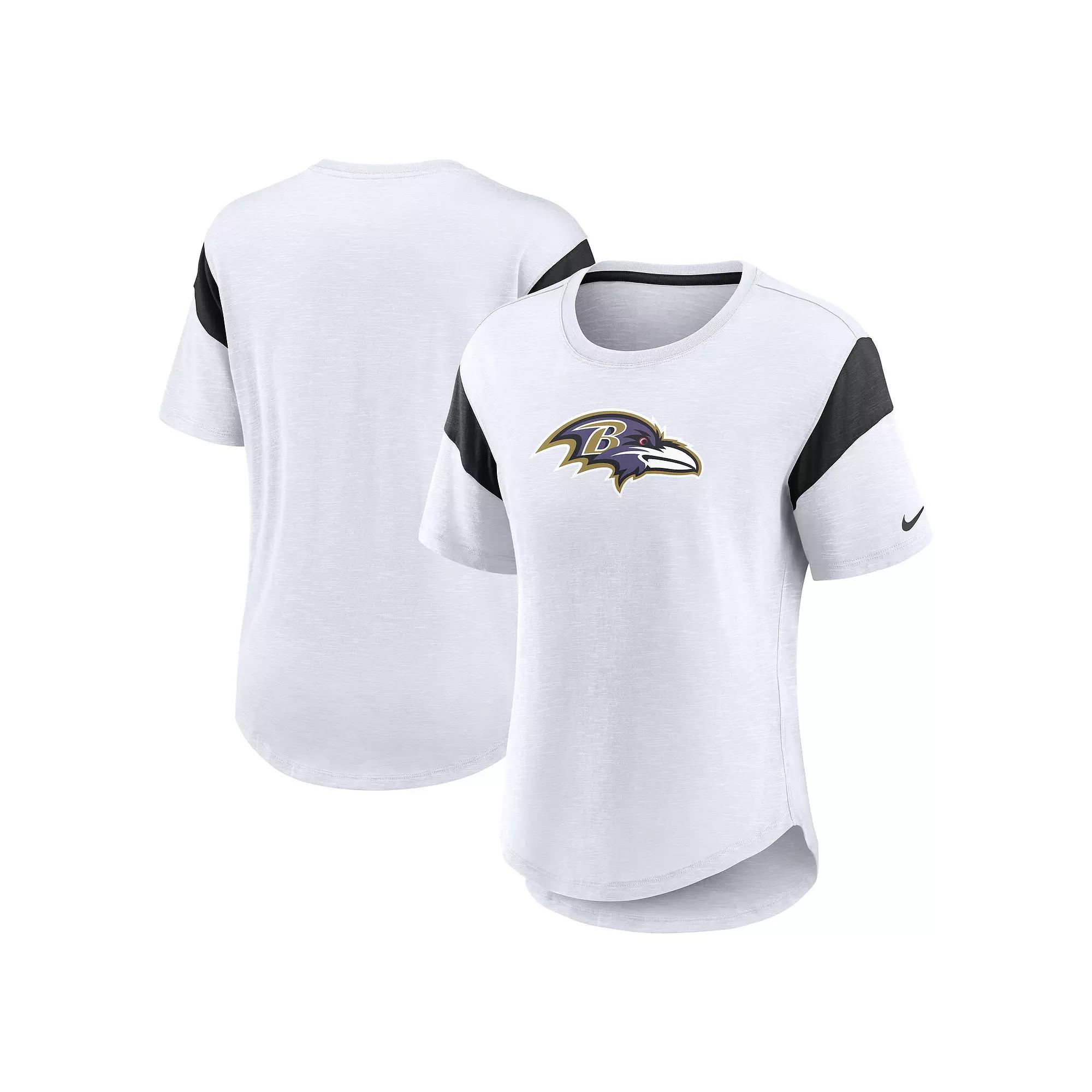 Women's Nike White Baltimore Ravens Fashion Slub Top, Size: Small Product Image