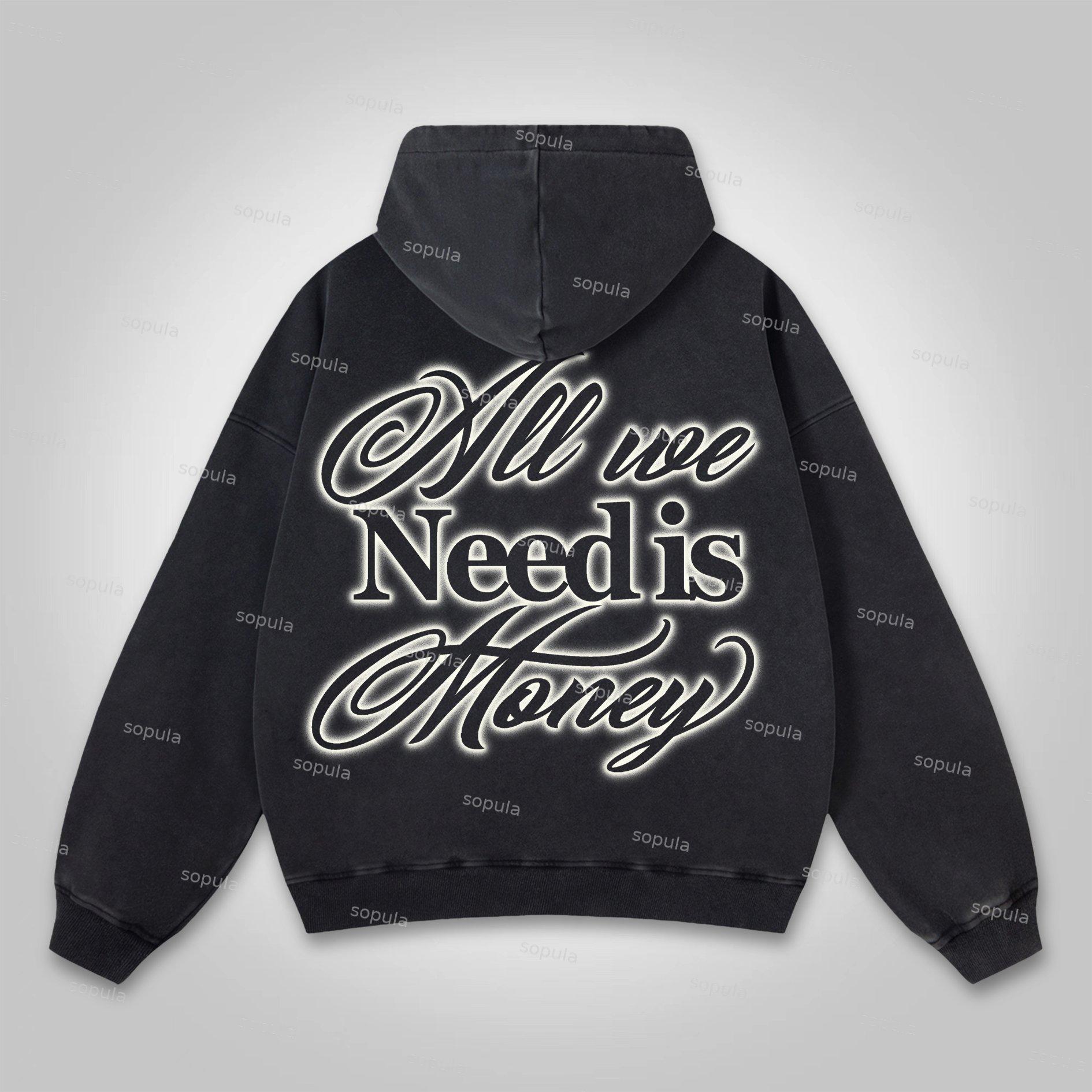 Sopula All We Need Is Money Washed Hoodie Product Image