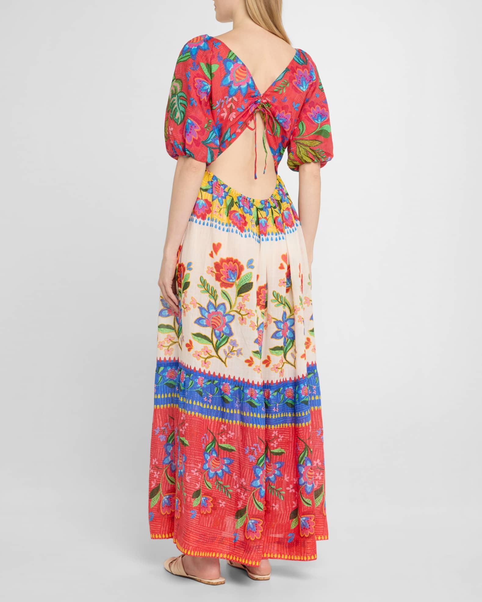 Floral Puff-Sleeve Maxi Dress Product Image