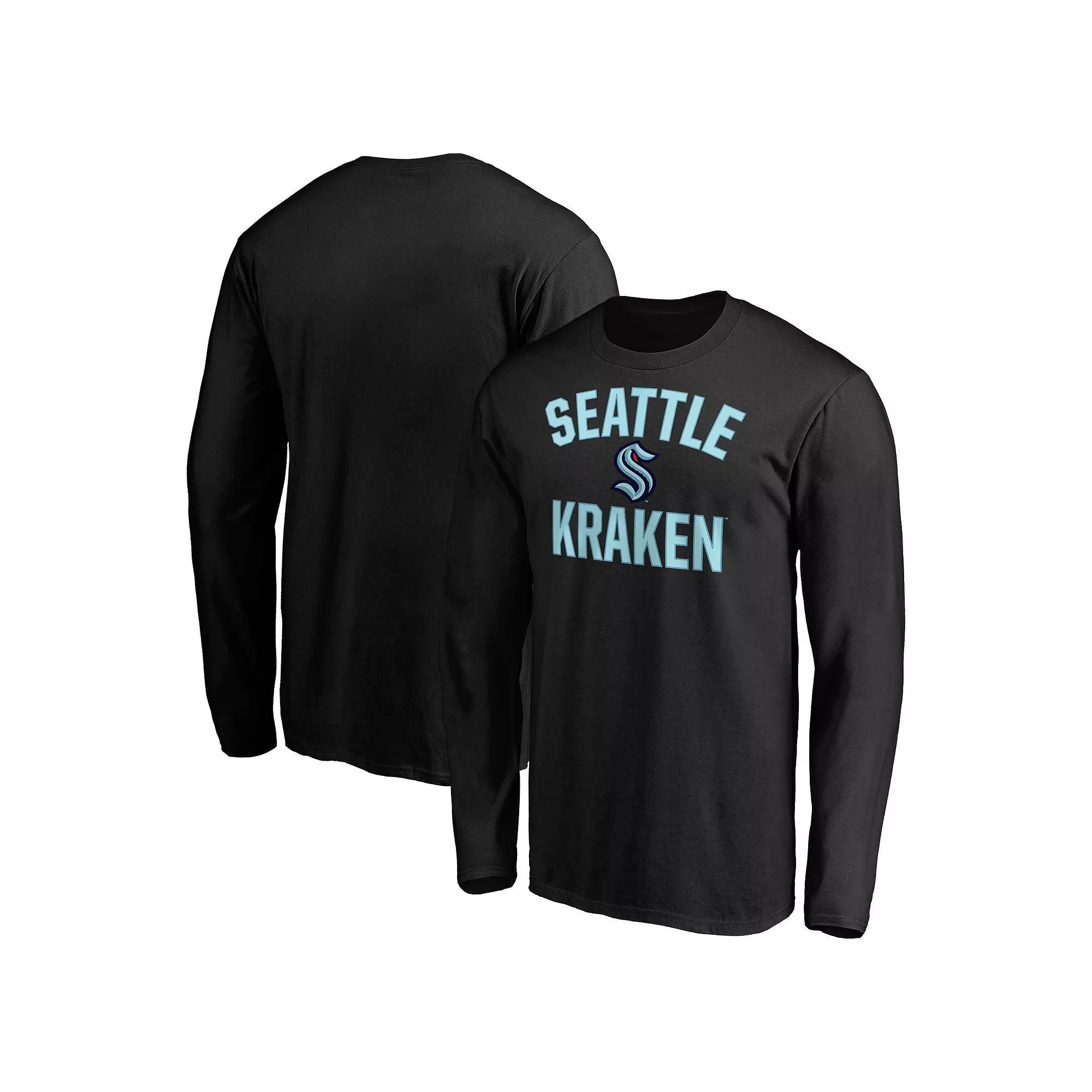 Men's Fanatics Branded Black Seattle Kraken Victory Arch Long Sleeve T-Shirt, Size: Small, Krk Black Product Image