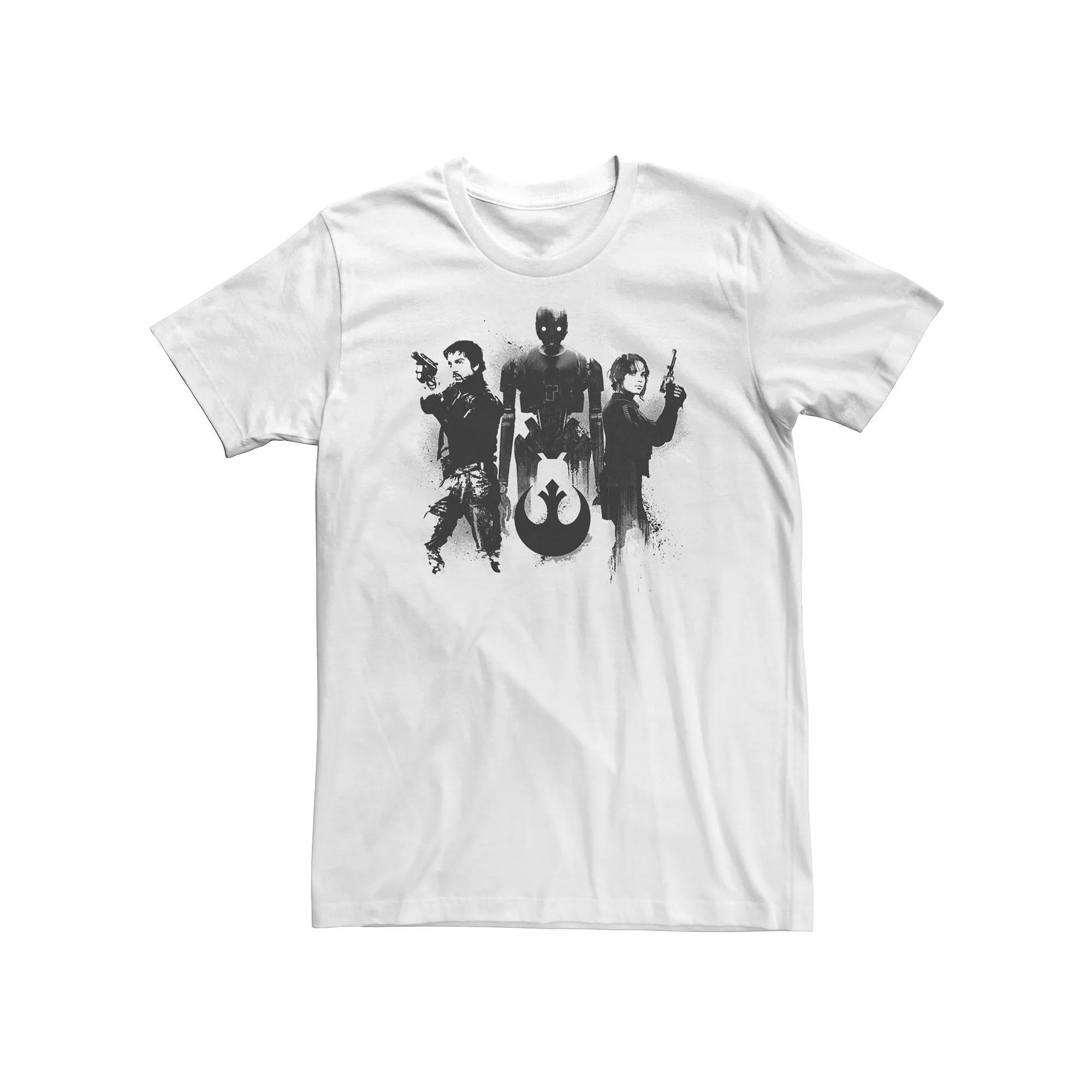 Big & Tall Star Wars Rogue One Group Shot Paint Drip Portrait Tee, Men's,  Product Image