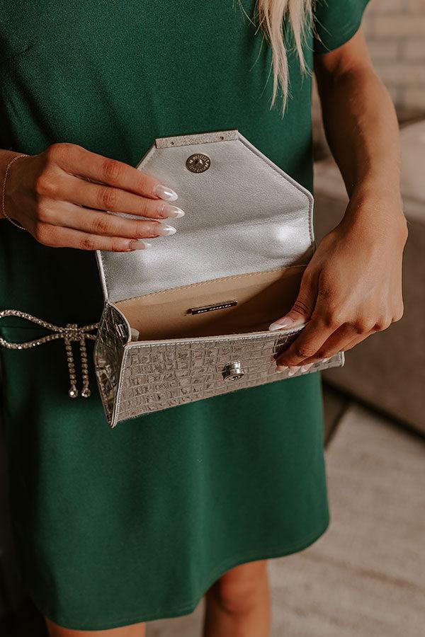 Glam Lifestyle Metallic Purse in Silver Product Image