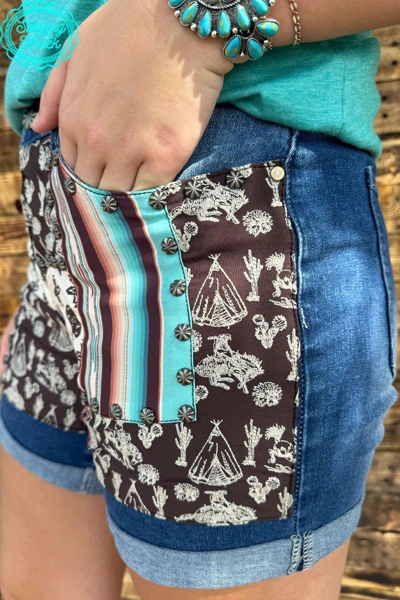 Sterling Kreek Patched Up Western Shorts-Long* Product Image