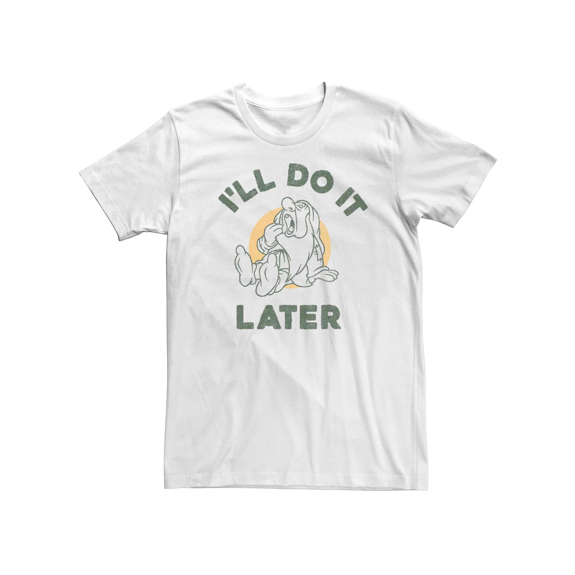 Disneys Snow Sleepy Ill Do it Later Mens Graphic Tee Product Image
