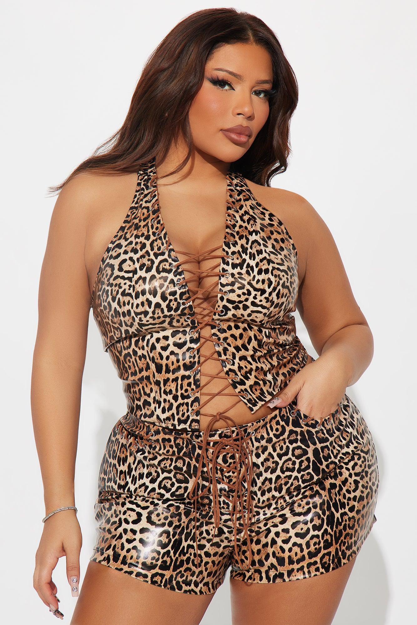 Wild Grace Leopard Short Set - Leopard Product Image