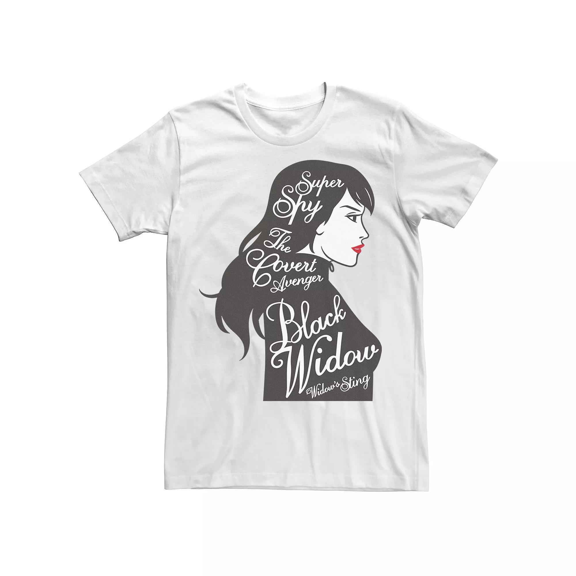 Men's Marvel Black Widow Named Side Portrait Tee, Size: 3XL, White Product Image