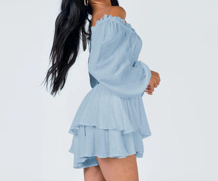 Long-Sleeve Off-Shoulder Romper Product Image