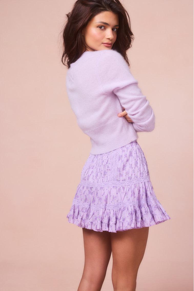 Trevina Cotton Floral Mini Skirt Product Image
