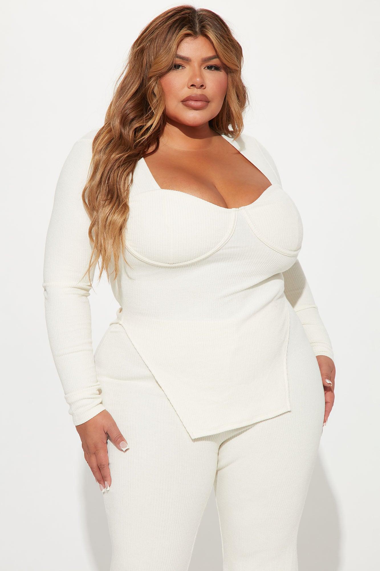 Call My Name Long Sleeve Pant Set - Ivory Product Image