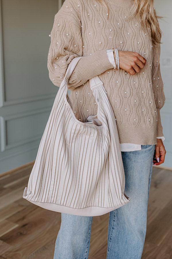 Change It Up Faux Leather Tote In Cream Product Image