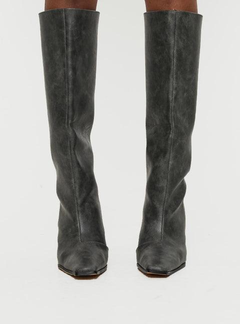 Cecil Knee High Boots Charcoal Product Image