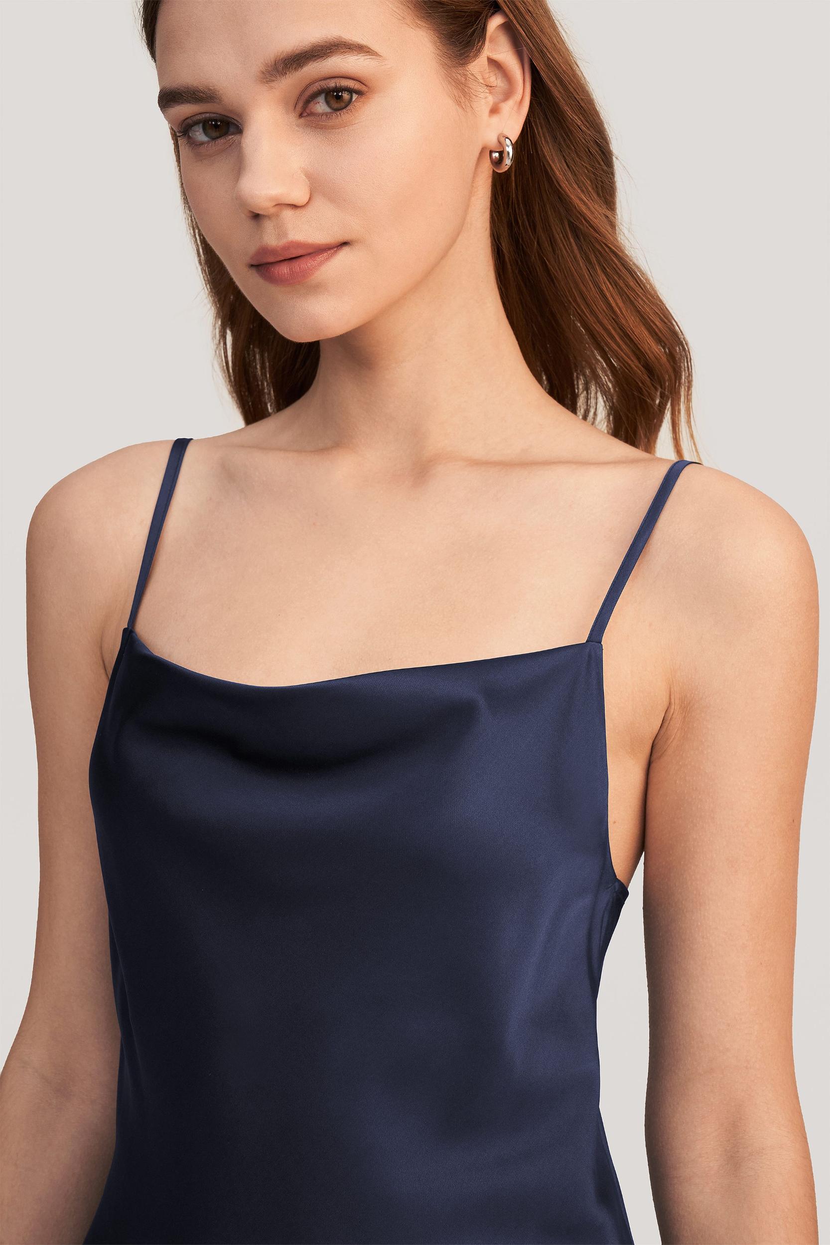 LILYSILK Silk Summer Dresses Women's Cowl Neck Romantic Azure XS Product Image