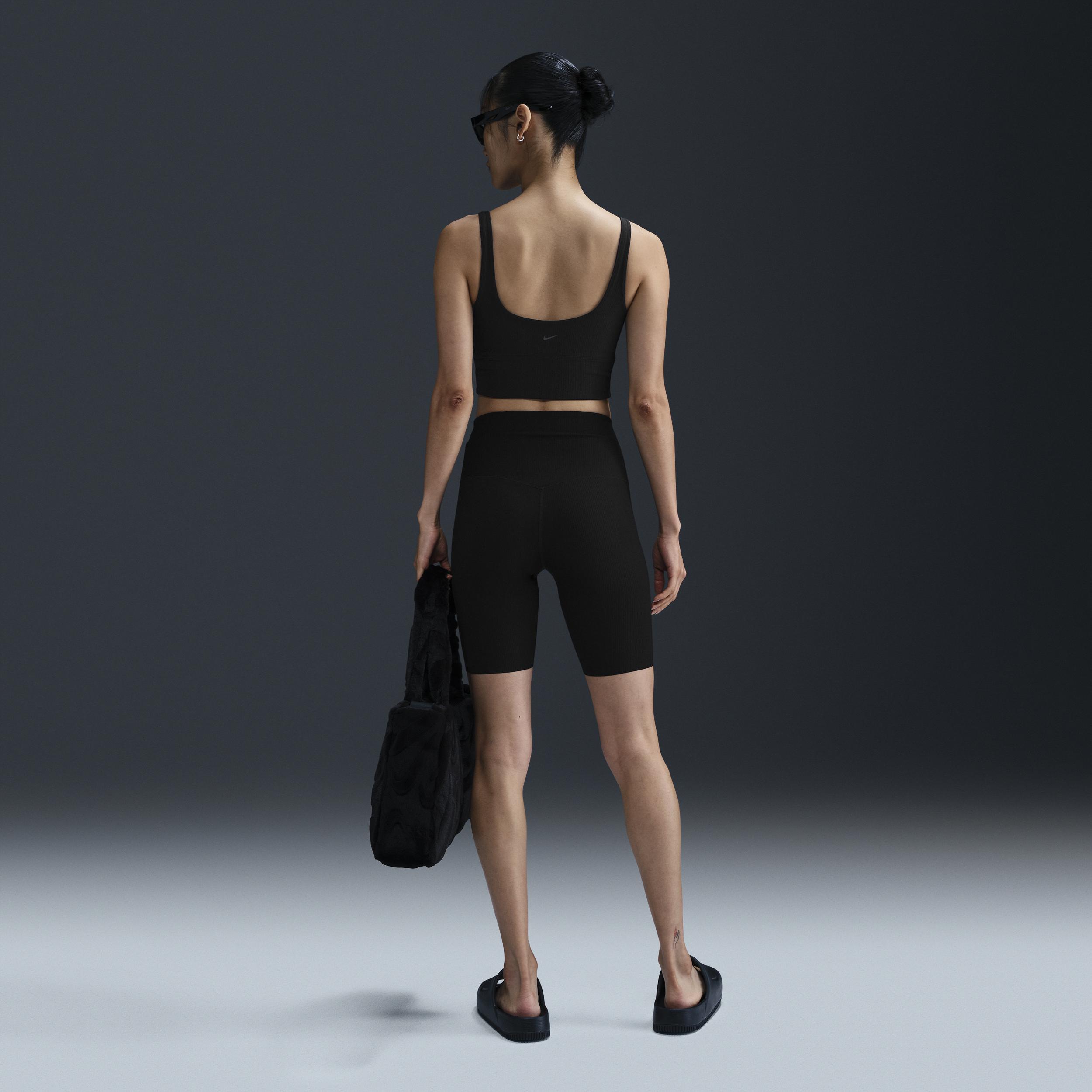 Nike Womens Zenvy Rib Light-Support Padded Longline Sports Bra | HF1542-010 Product Image