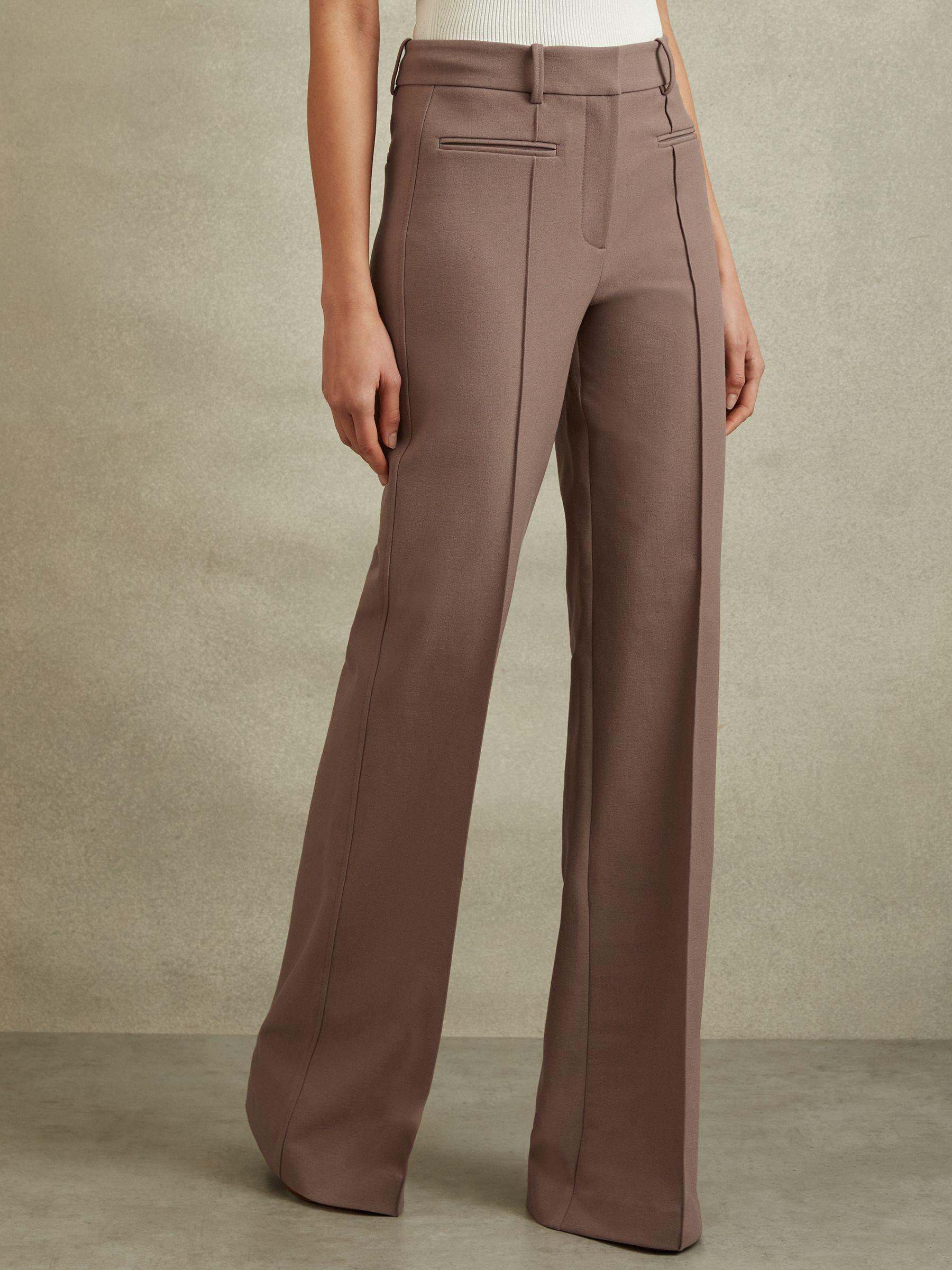 High Rise Flared Trousers in Mink Neutral Product Image